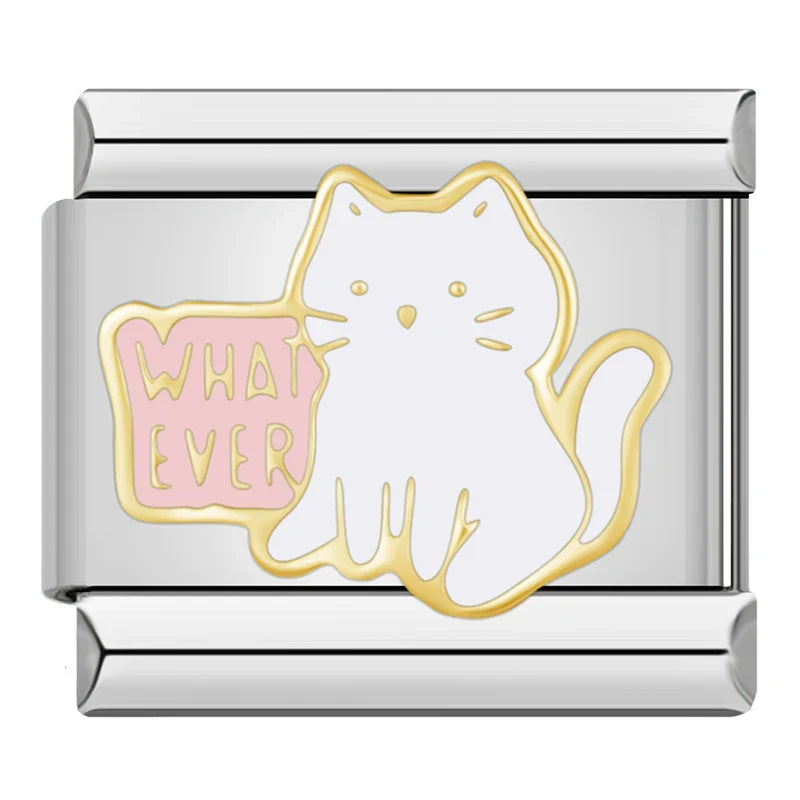 Love, Cat, Chicken Leg & Popsicle Charms – Italian charm bracelet charm, design 5 of 6, by Charmtastic