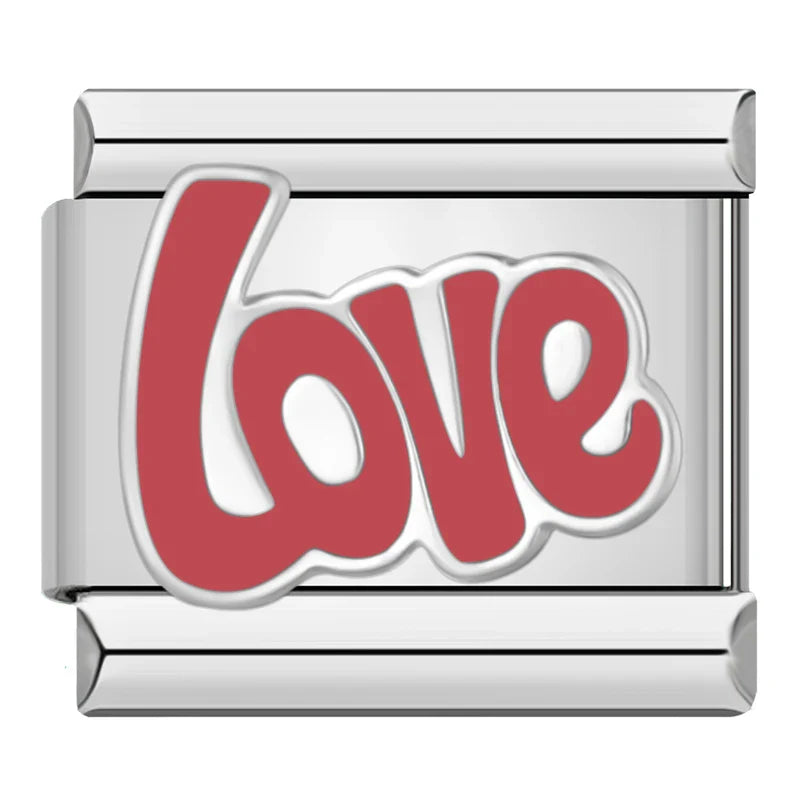Love, Cat, Chicken Leg & Popsicle Charms – Italian charm bracelet charm, design 6 of 6, by Charmtastic