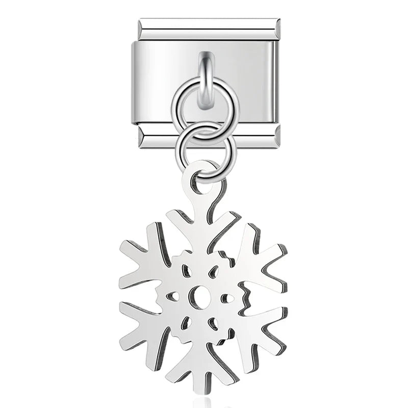 Snowflake silver cutout Italian charm, by Charmtastic