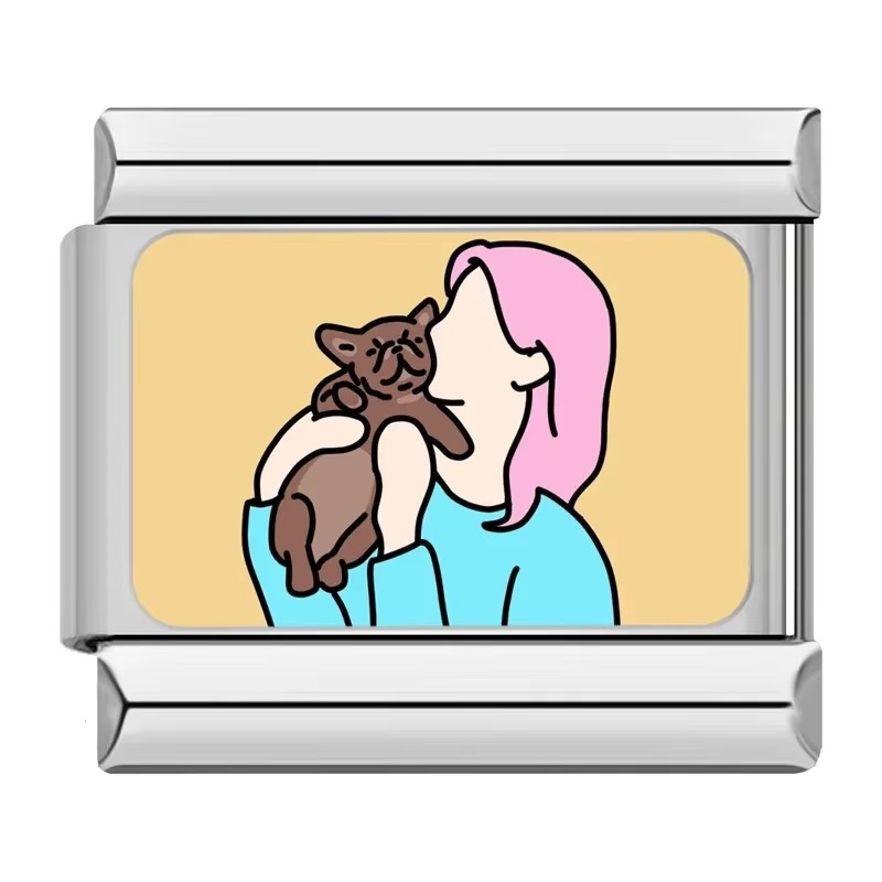 Love My Dog & Cat Charms – Italian charm bracelet charm, design 2 of 6, by Charmtastic