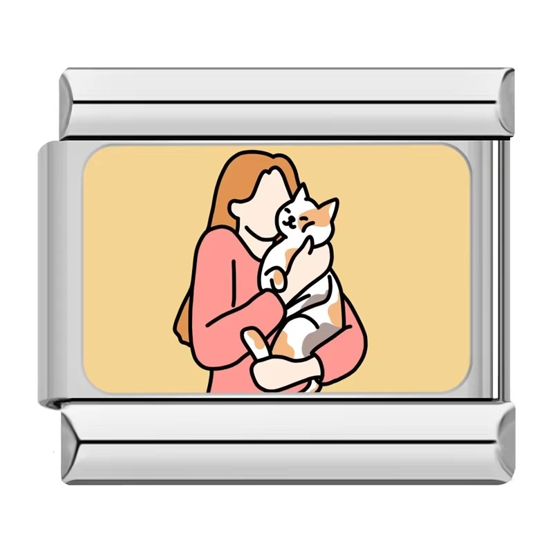 Love My Dog & Cat Charms – Italian charm bracelet charm, design 3 of 6, by Charmtastic