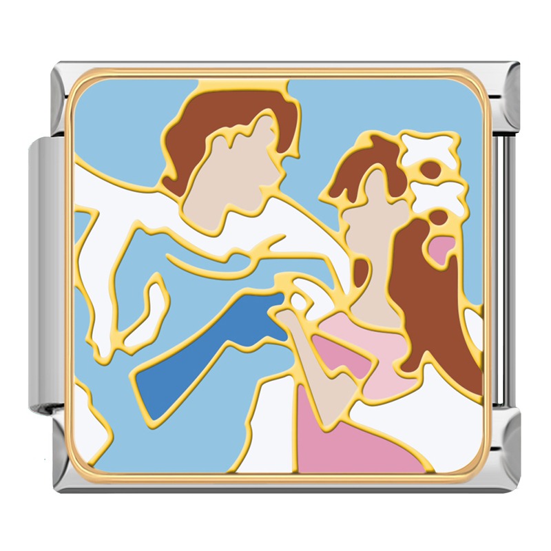 Magical Fairytale & Princess Charms – prince and princess dancing together enamel charm, Italian charm bracelet charm by Charmtastic