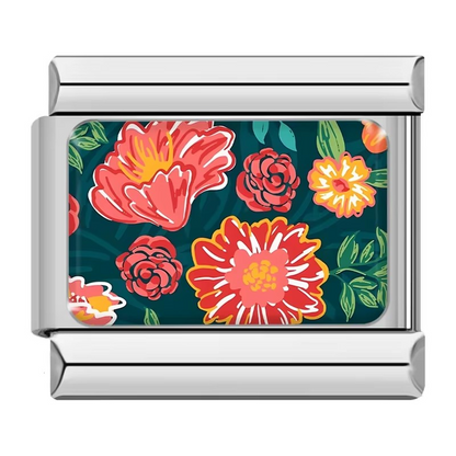 Colourful Flower Pattern Italian Charms — Daisy, Sunflower, Blossom & Floral Designs