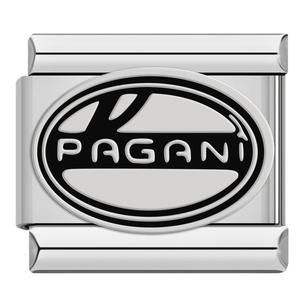 Pagani Italian charm for a 9mm charm bracelet in stainless steel, by Charmtastic
