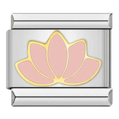 Pink Charms: Flower & Butterfly – Italian charm bracelet charm, design 5 of 6, by Charmtastic
