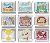 Positive Vibes & Daily Quotes Italian Charms — Nap Queen, Meme Queen, Good Luck & More