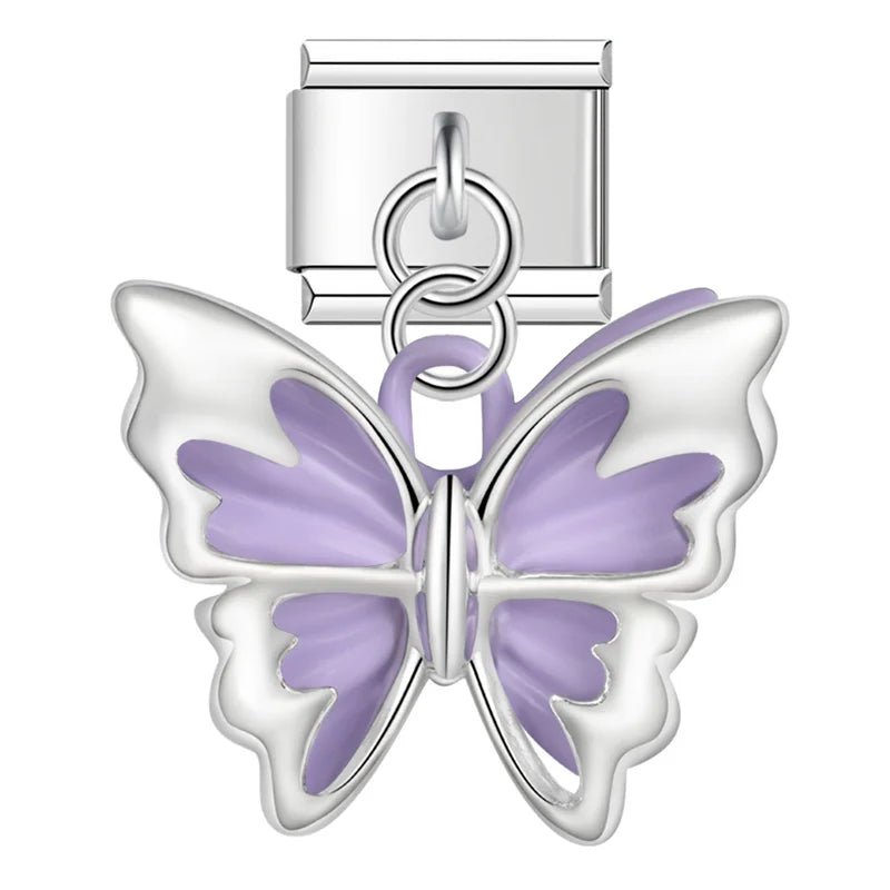 Purple butterfly Italian charm, by Charmtastic