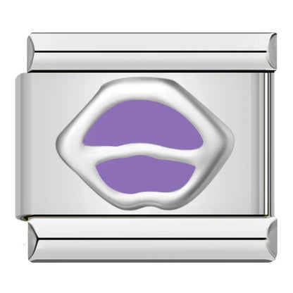 Purple Charms: Flower, Heart & Star – Italian charm bracelet charm, design 4 of 6, by Charmtastic