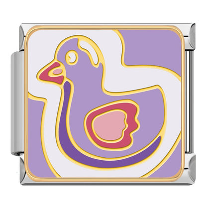 Purple rubber duck baby Italian charm, by Charmtastic