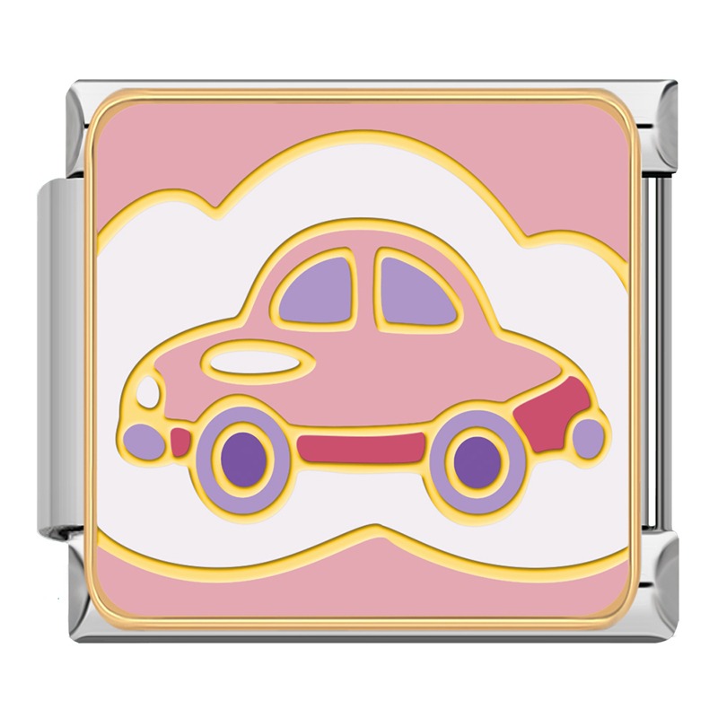 Purple toy car baby Italian charm, by Charmtastic