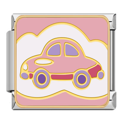 Purple toy car baby Italian charm, by Charmtastic