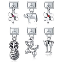 Elephant, Poodle & Love Puzzle Italian Charms