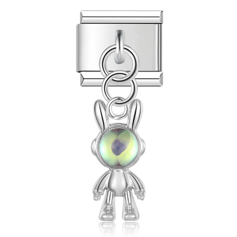 Cute rabbit silver Italian charm, by Charmtastic