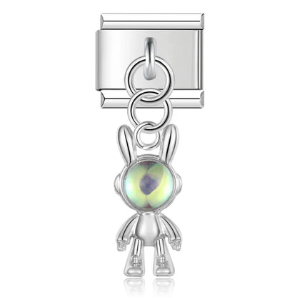 Cute rabbit silver Italian charm, by Charmtastic