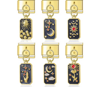 Tarot & Starry Sky Gold Italian Charms