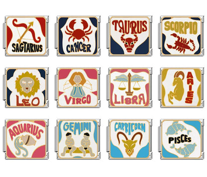 Retro Zodiac & Astrology Sign Italian Charms – Italian charm bracelet charm, design 1 of 6, by Charmtastic