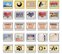 Word & Slogan Italian Charms — Jesus, Dream, Loved, Rebel, I Love You & More