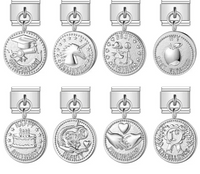 The Round Silver Sentiment Medallion Dangle Charm