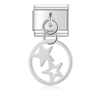 Silver star cluster Italian charm, by Charmtastic