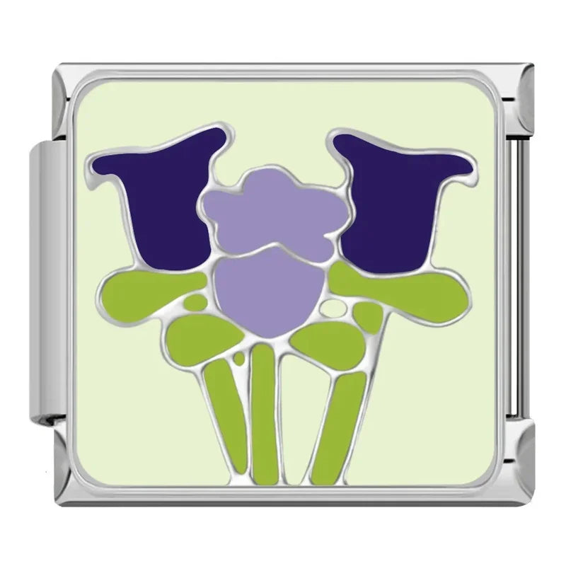 Silver Flower Charm – Italian charm bracelet charm, design 6 of 6, by Charmtastic
