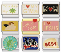 Special Message Italian Charms — MOM, You Are My Sunshine, I Love My G'Ma & More
