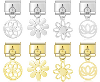 Spiritual Floral Dangle Charms in Silver & Gold