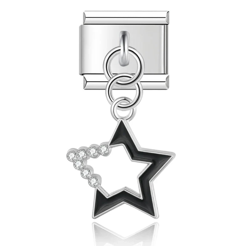 Black shooting star Italian charm, by Charmtastic
