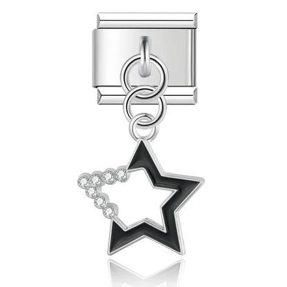 Black shooting star Italian charm, by Charmtastic