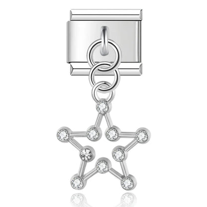 Constellation star silver Italian charm, by Charmtastic