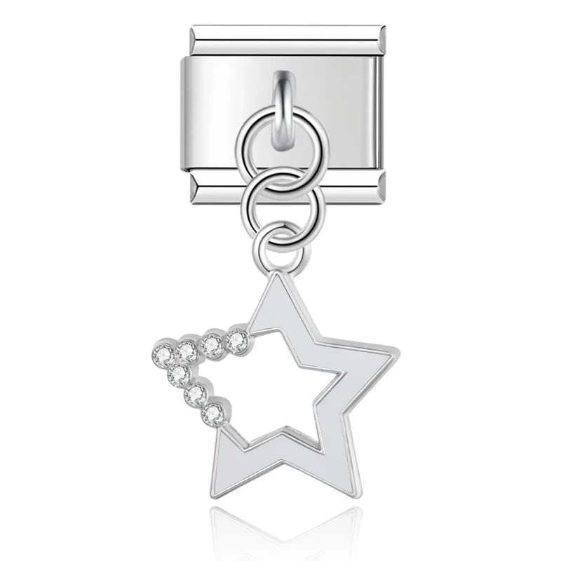Silver shooting star Italian charm, by Charmtastic