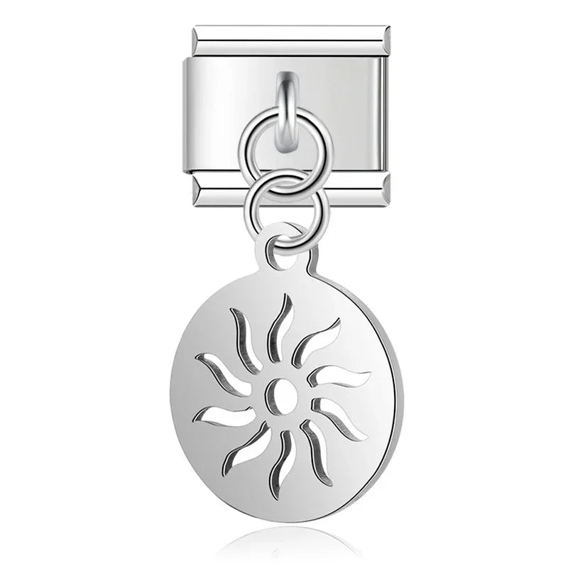 Sun silver cutout Italian charm, by Charmtastic