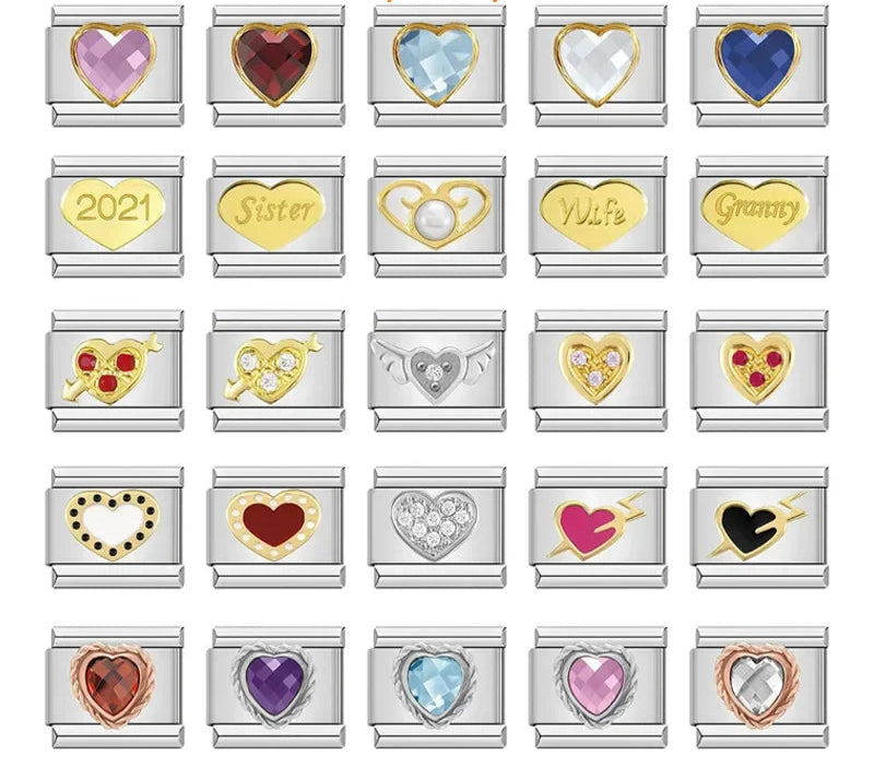 Sweet Romantic Heart & Love Charm – Italian charm bracelet charm, design 1 of 6, by Charmtastic