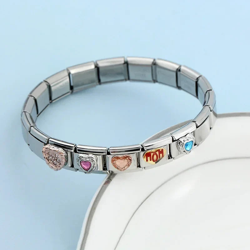 Sweet Romantic Heart & Love Charm – Italian charm bracelet charm, design 2 of 6, by Charmtastic