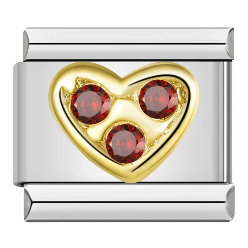 Sweet Romantic Heart & Love Charm – Italian charm bracelet charm, design 6 of 6, by Charmtastic
