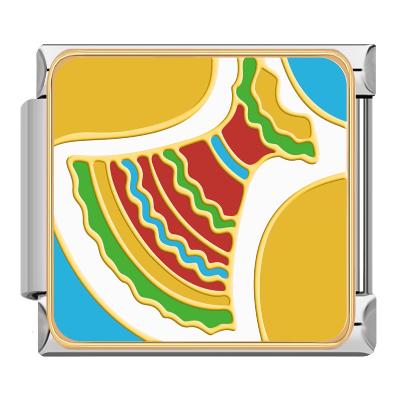 Tropical Travel Adventures Charm – colorful serape pattern charm, Italian charm bracelet charm by Charmtastic