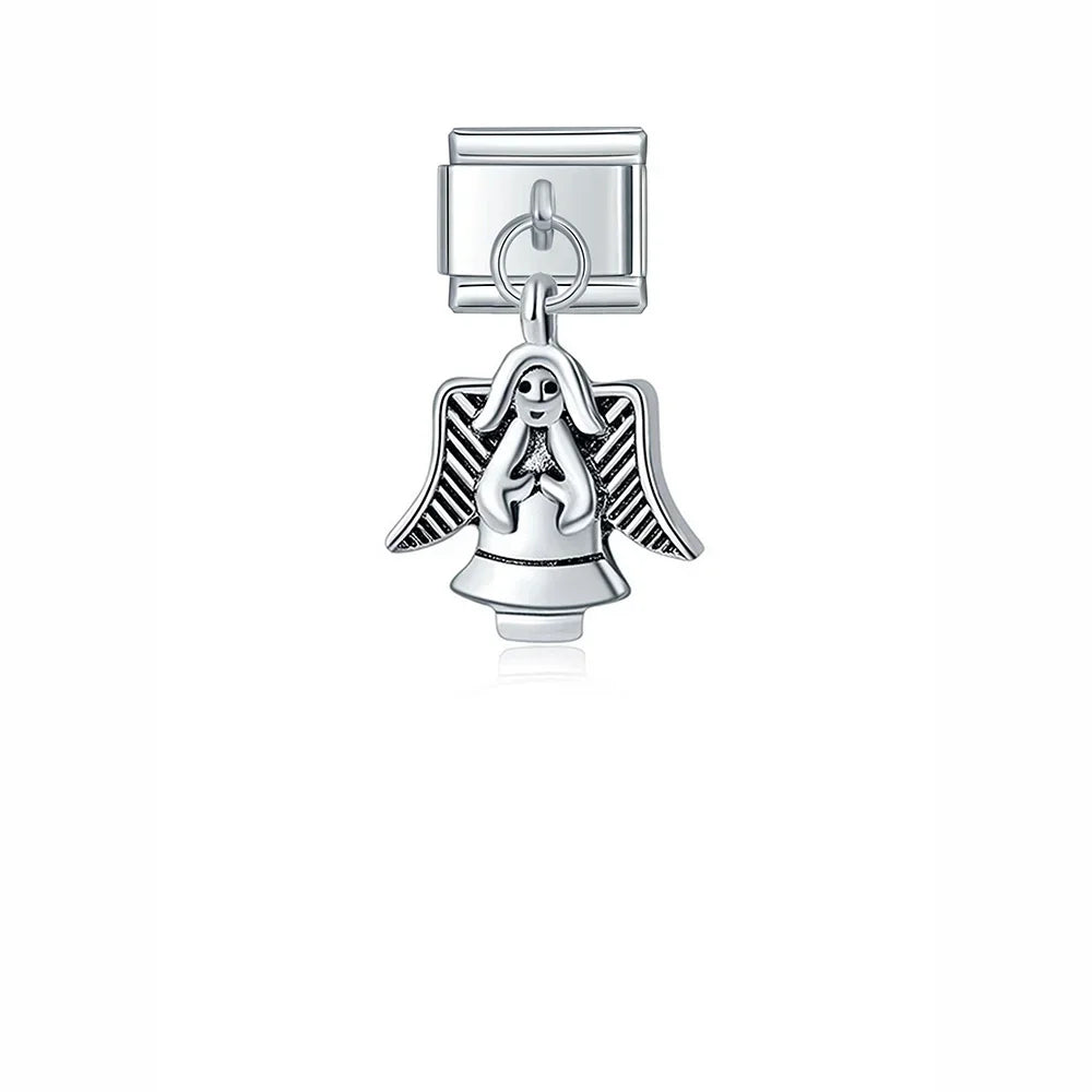 Unicorn Glasses Angle Skateboard charms silver – silver praying angel charm, Italian charm bracelet charm by Charmtastic