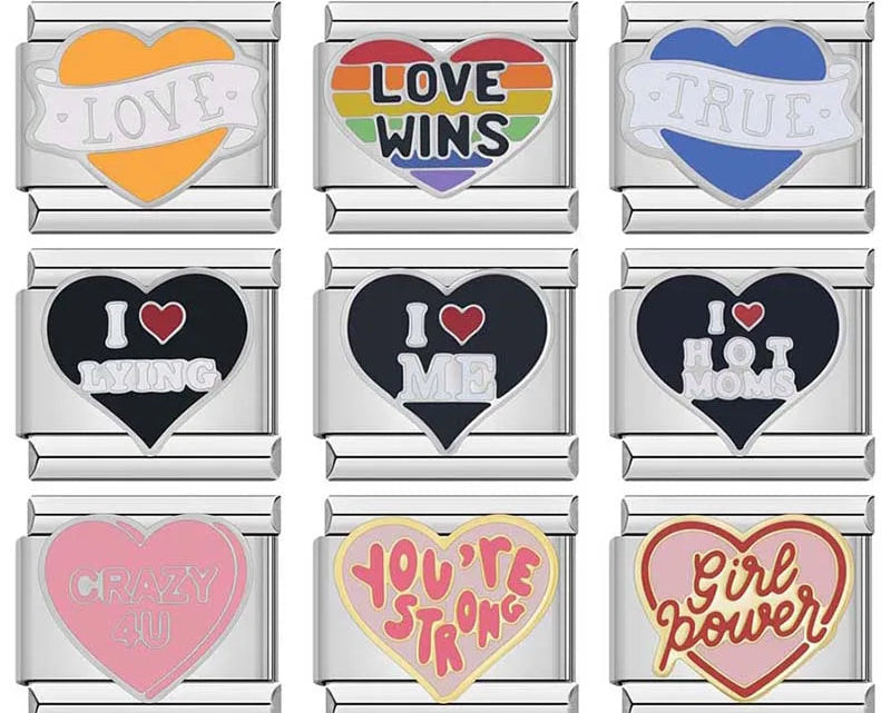 Unique Heart, Love Wins & True Charm – Italian charm bracelet charm, design 1 of 6, by Charmtastic