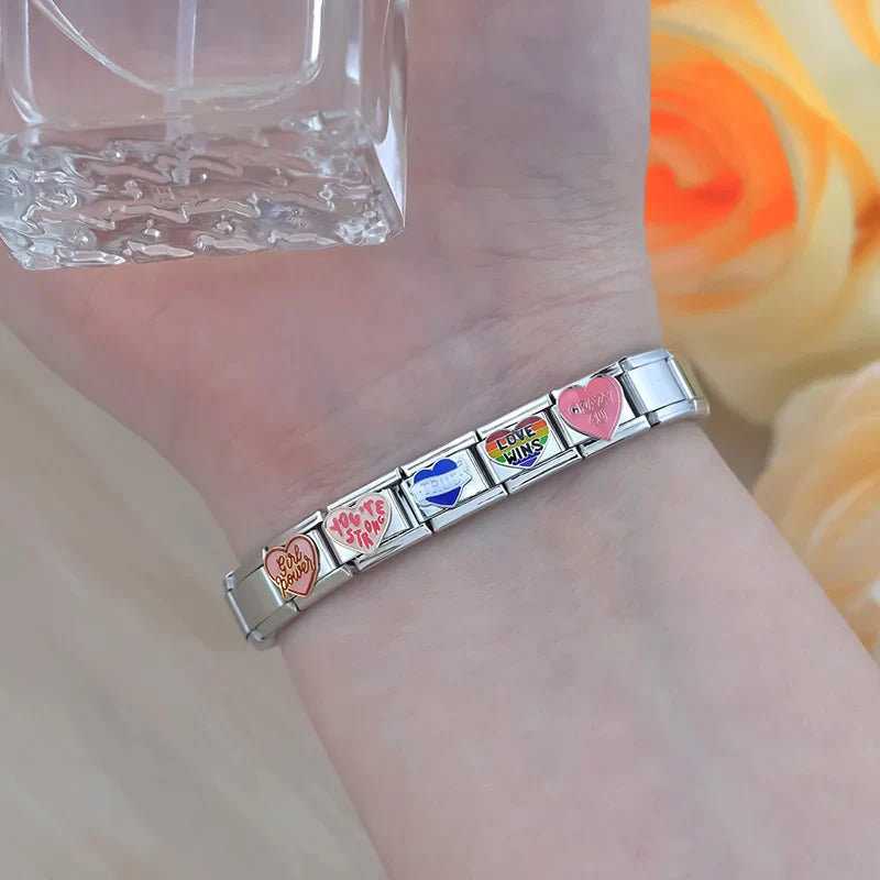 Unique Heart, Love Wins & True Charm – Italian charm bracelet charm, design 3 of 6, by Charmtastic