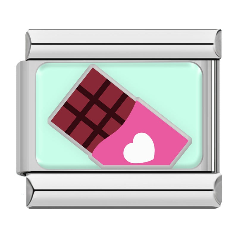 Chocolate bar Valentine Italian charm, by Charmtastic
