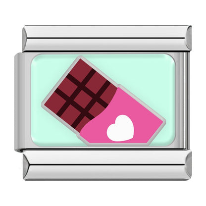 Chocolate bar Valentine Italian charm, by Charmtastic