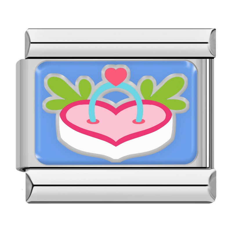 Crowned heart Valentine Italian charm, by Charmtastic
