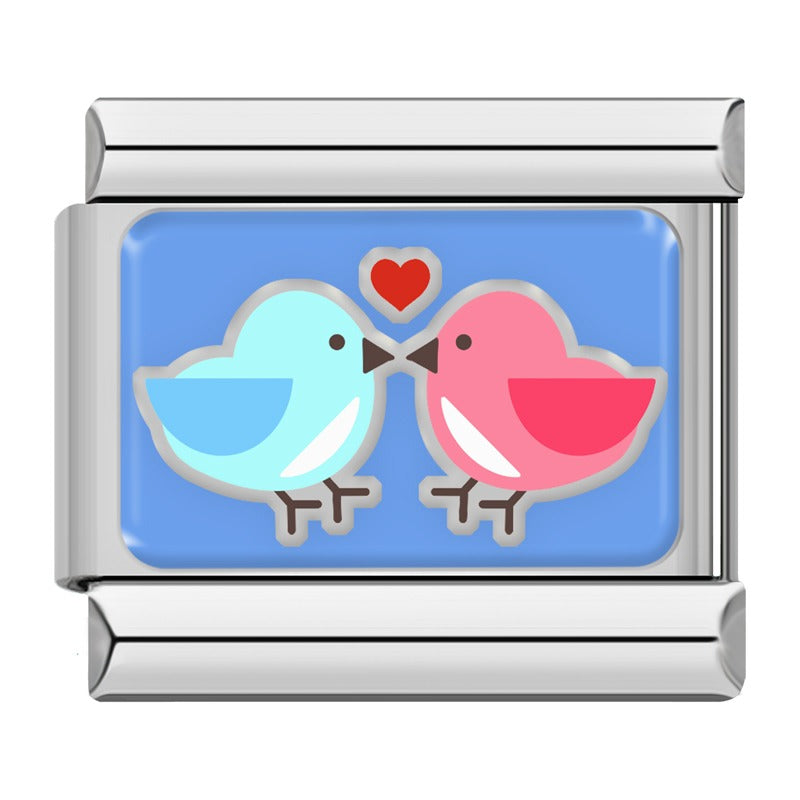 Love birds Valentine Italian charm, by Charmtastic