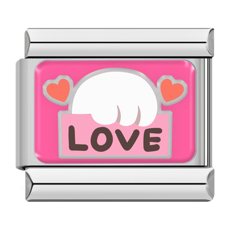 Love ice cream Valentine Italian charm, by Charmtastic