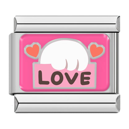 Love ice cream Valentine Italian charm, by Charmtastic