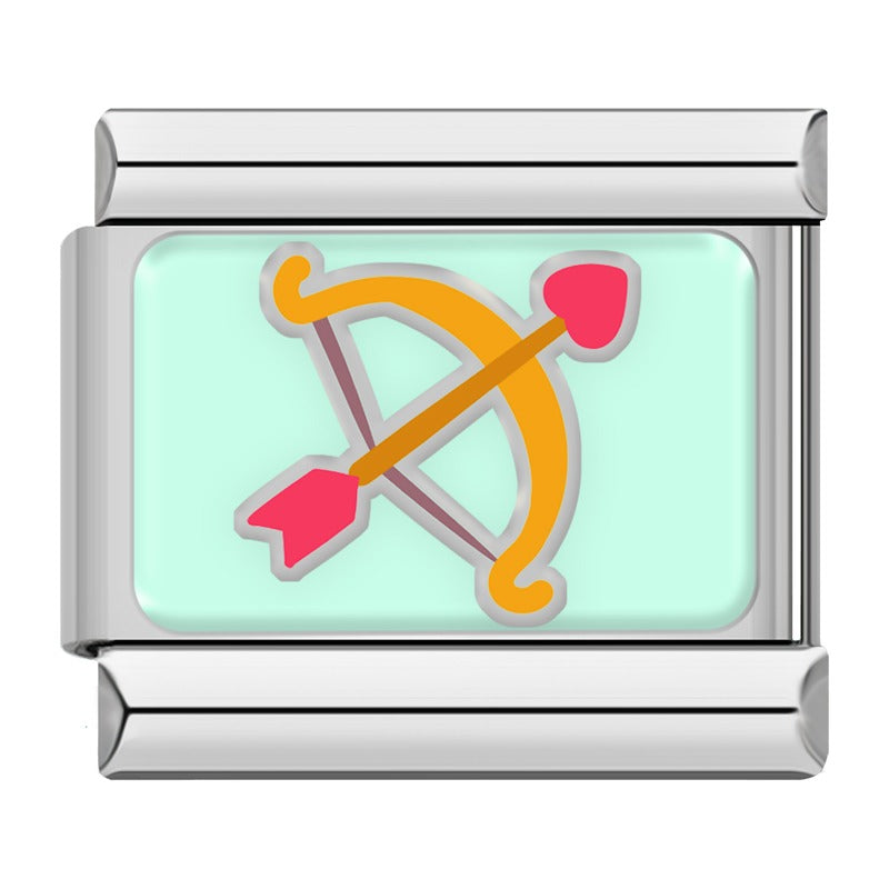 Cupid bow and arrow Valentine Italian charm, by Charmtastic