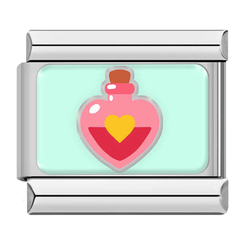 Love potion bottle Valentine Italian charm, by Charmtastic