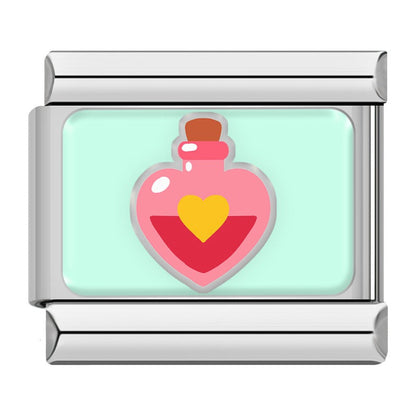 Love potion bottle Valentine Italian charm, by Charmtastic