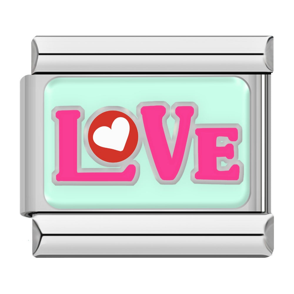 Love text Valentine Italian charm, by Charmtastic