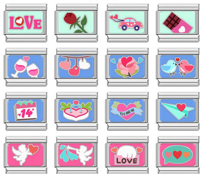Valentine love silver Italian charms, by Charmtastic