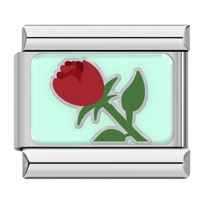 Red rose Valentine Italian charm, by Charmtastic